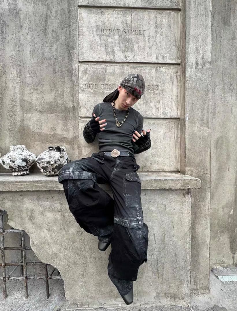 ロングカットソー　長袖　ロングスリーブ　モードストリート