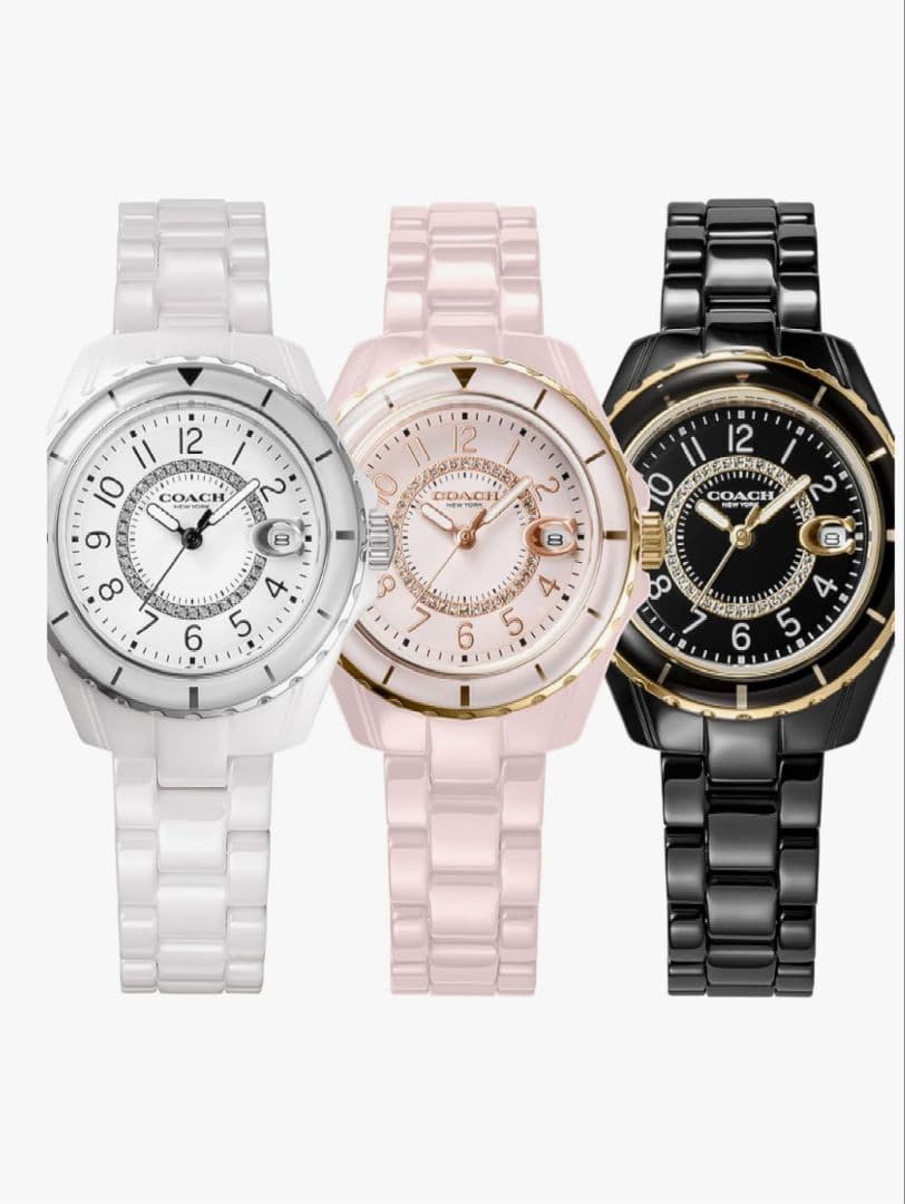 [コーチ] 腕時計 Preston 白文字盤 セラミックベルト 【正規輸入品】