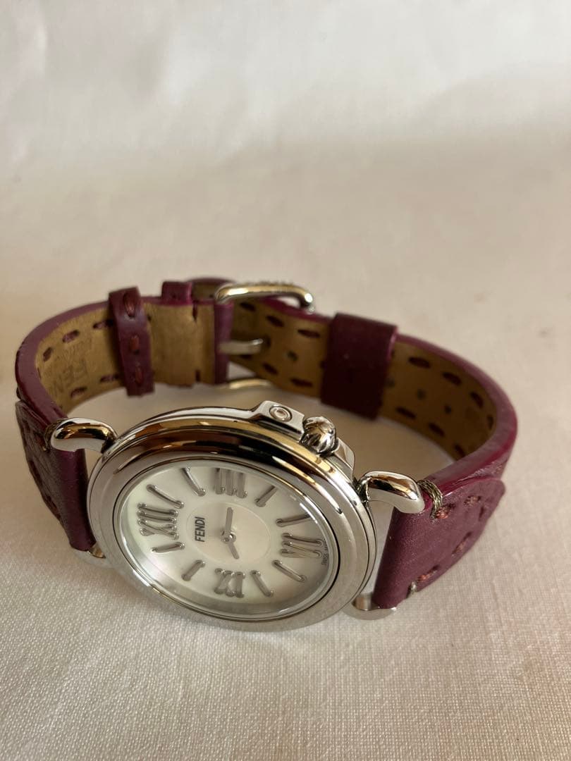 FENDI アナログ時計 パープルレザー