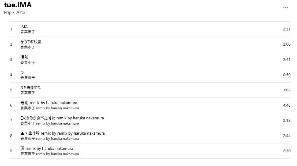 青葉市子「 Week Elements of ● vol.4 tue. IMA」