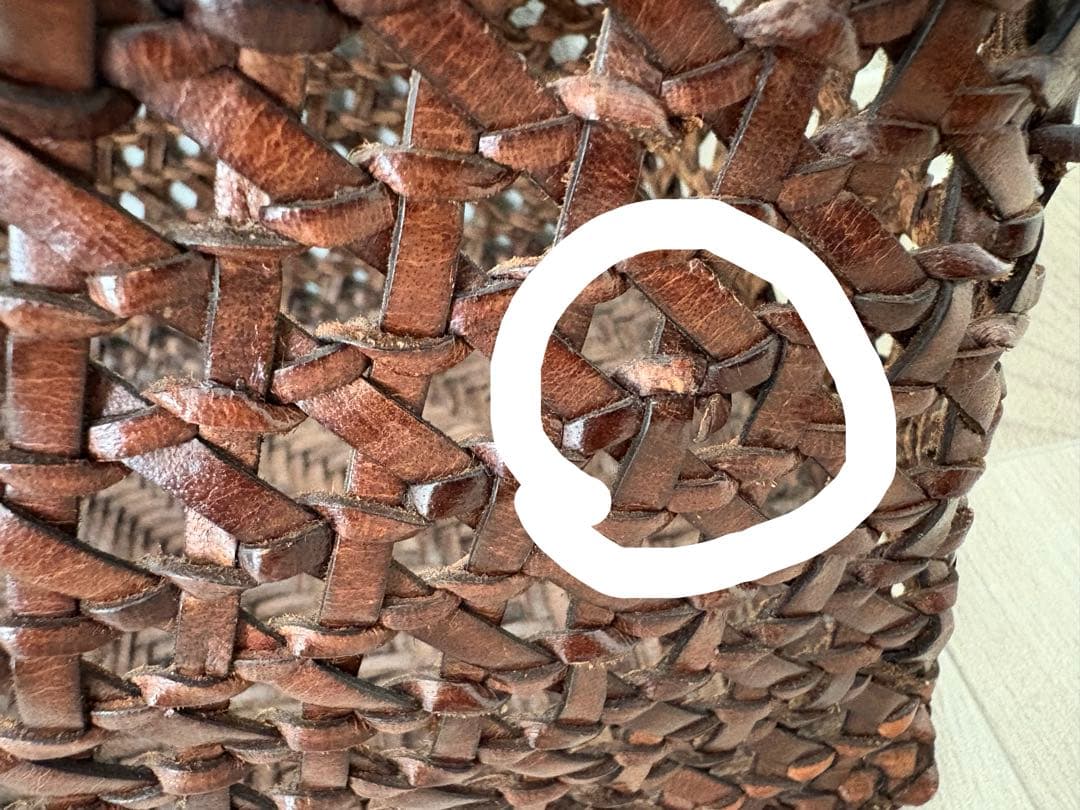 45R レザーカゴ編みバック