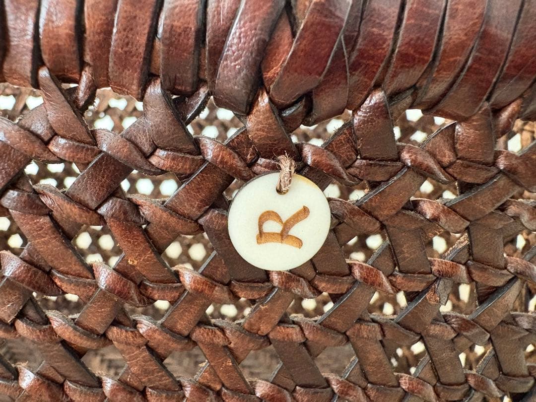 45R レザーカゴ編みバック