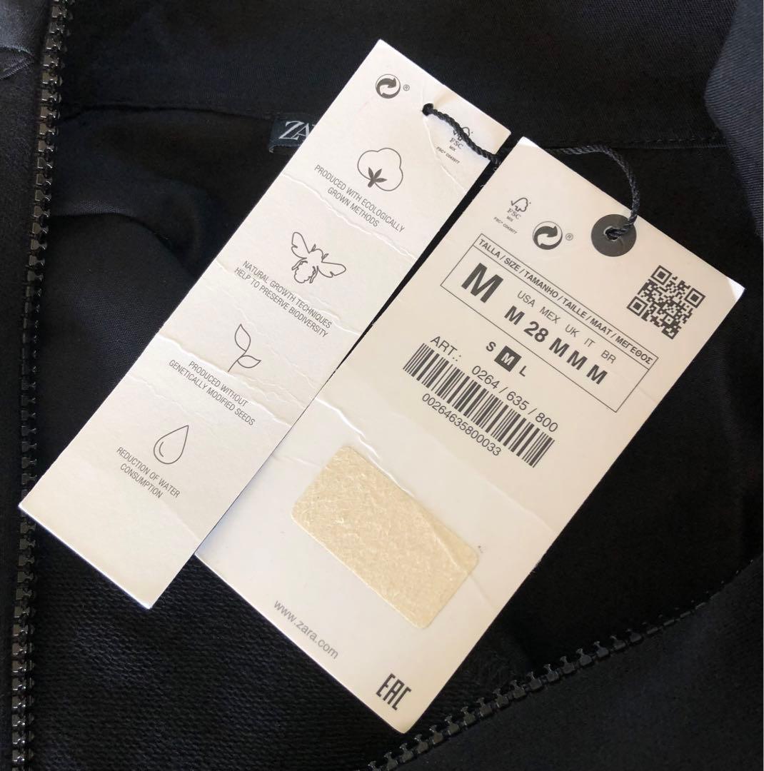 未使用　ZARA ザラ　オールインワン　つなぎ　ツナキ　ジャンプスーツ　黒　切替