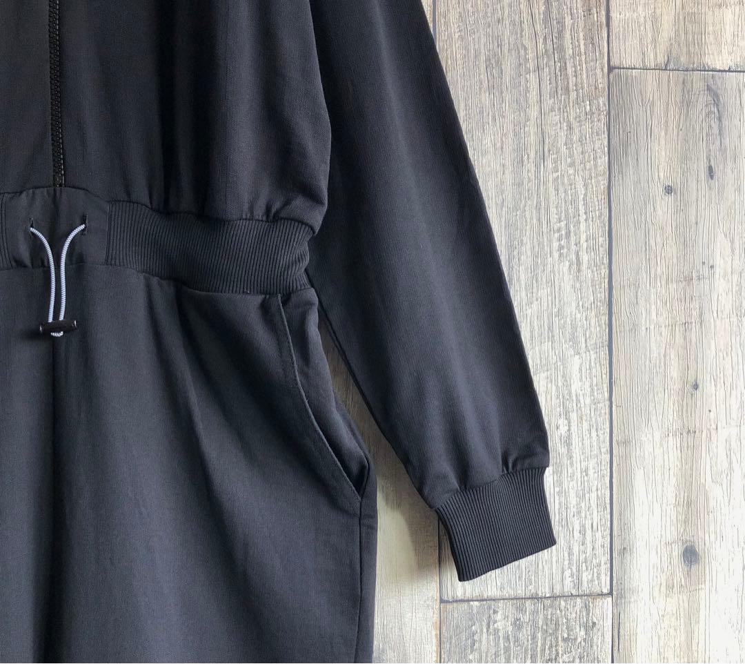 未使用　ZARA ザラ　オールインワン　つなぎ　ツナキ　ジャンプスーツ　黒　切替