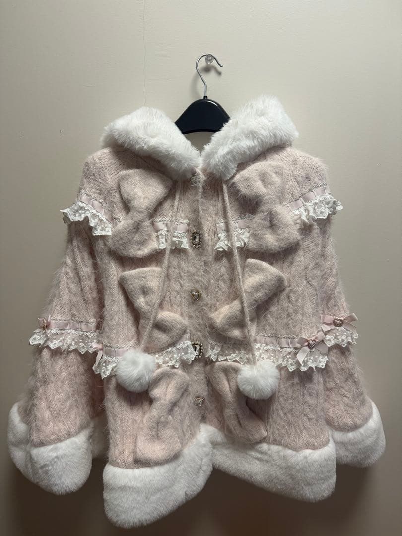 新品未使用品LIZLISA ミルフィーユレースポンチョ ピンク