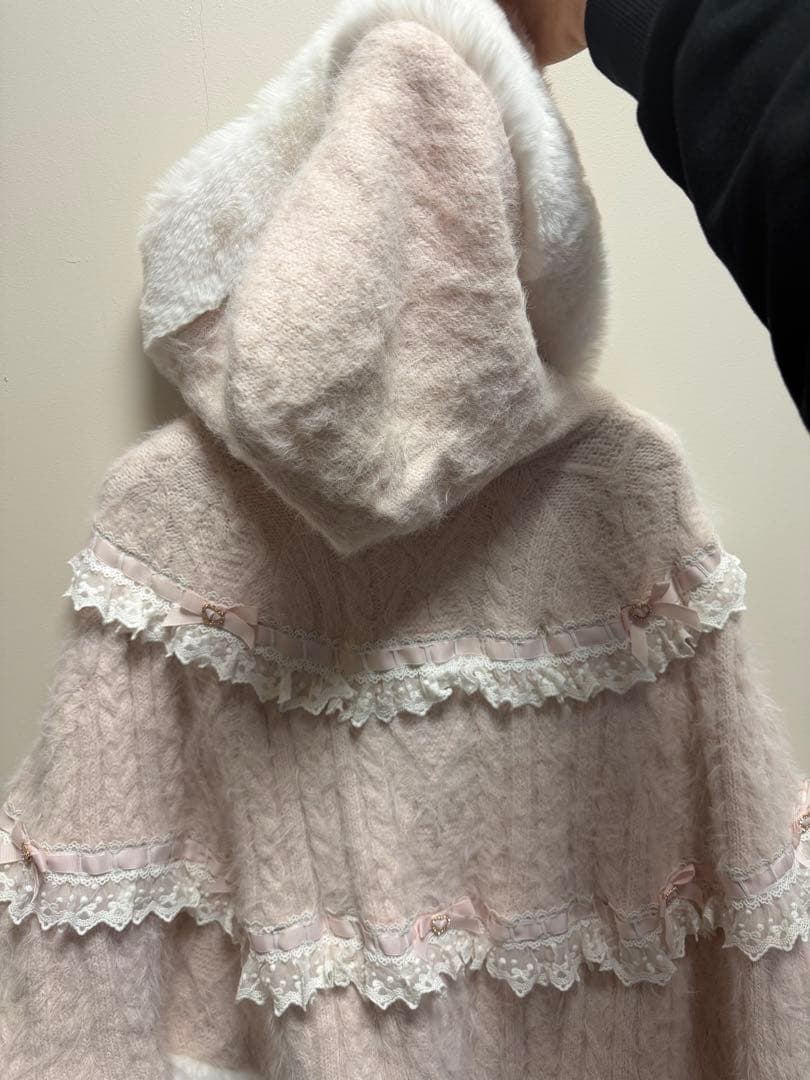 新品未使用品LIZLISA ミルフィーユレースポンチョ ピンク