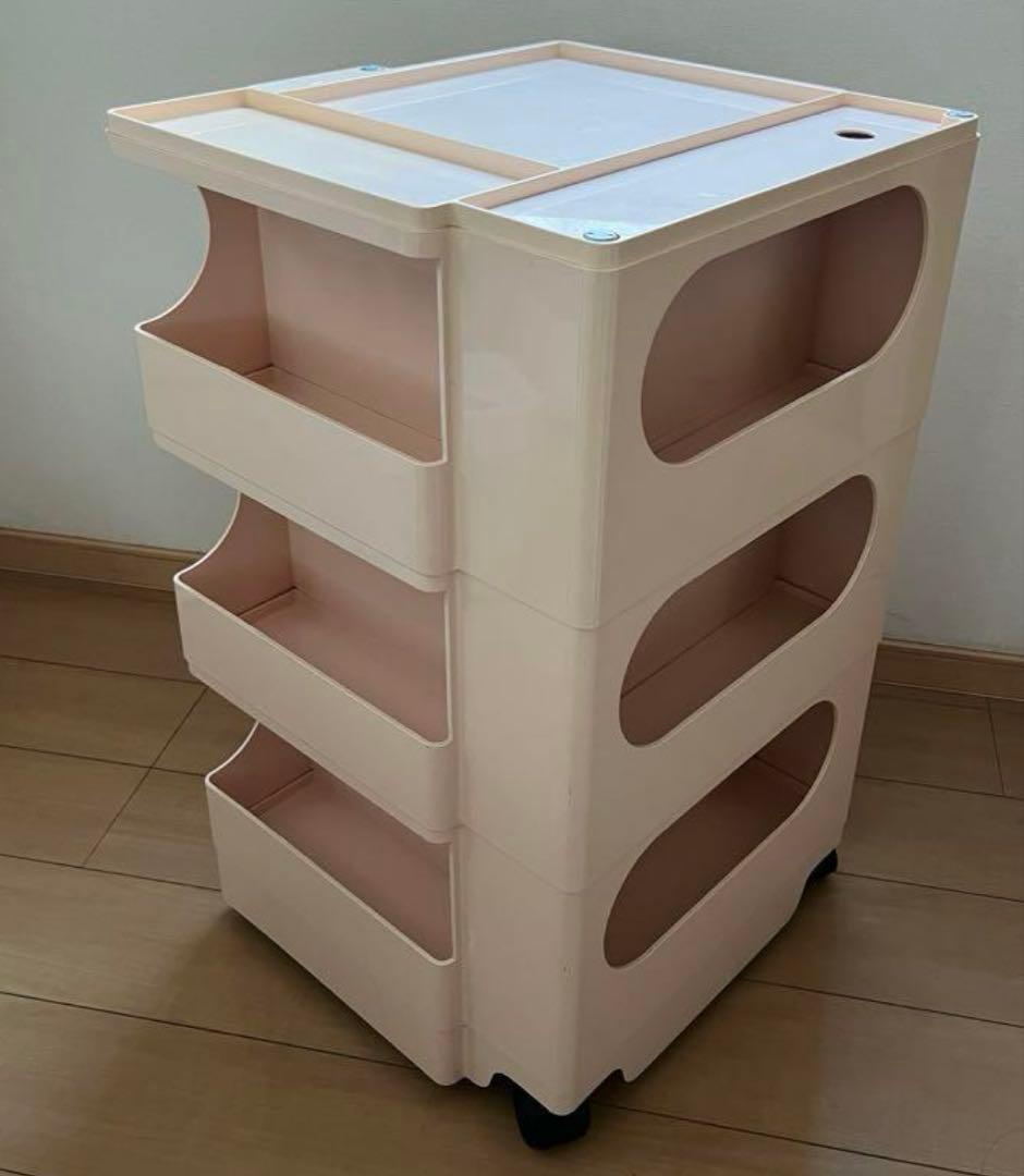 ボビーワゴン　3段3トレー　ピンク