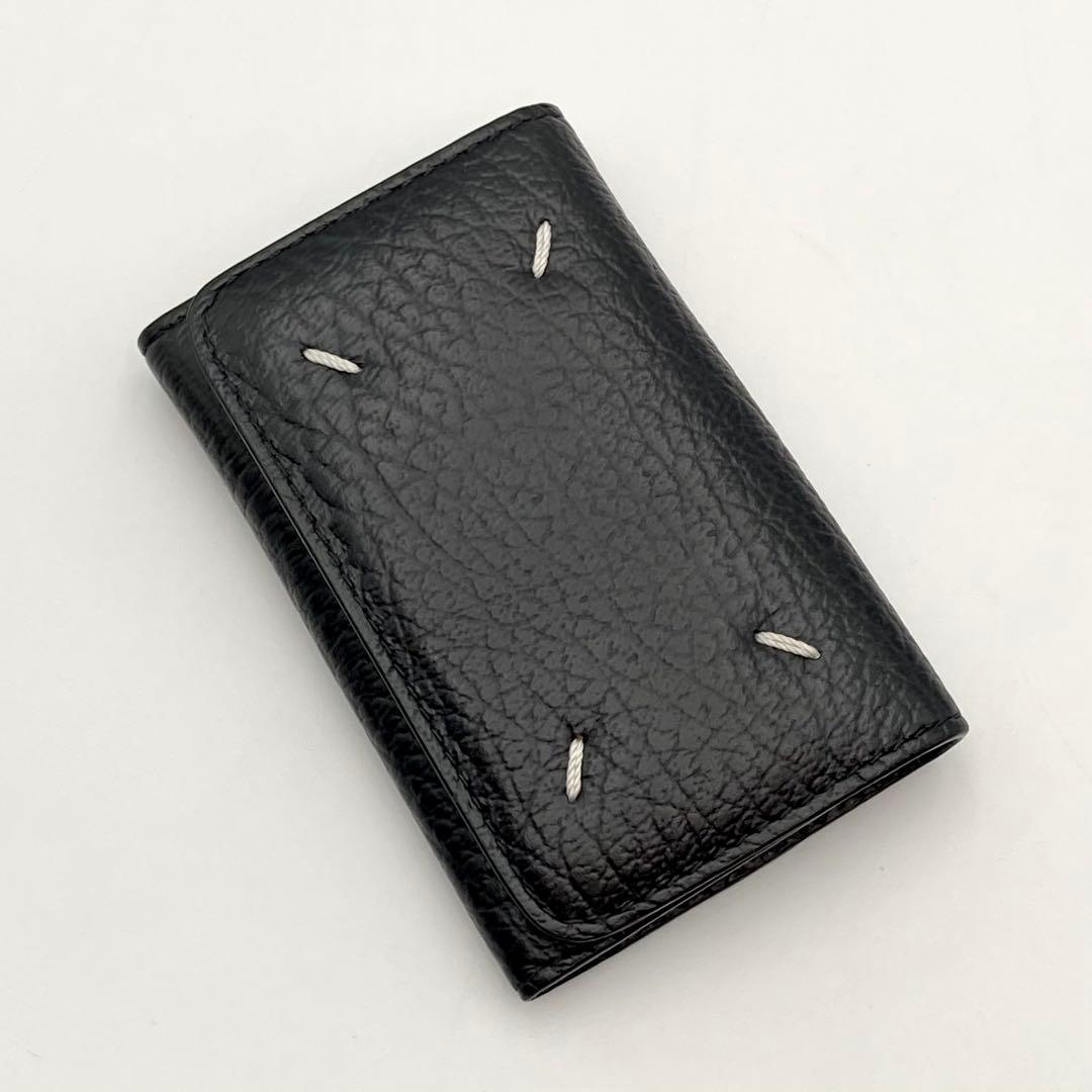 ピカチュウ✨ メゾンマルジェラ 6連キーケース 財布 黒 レザー ステッチ