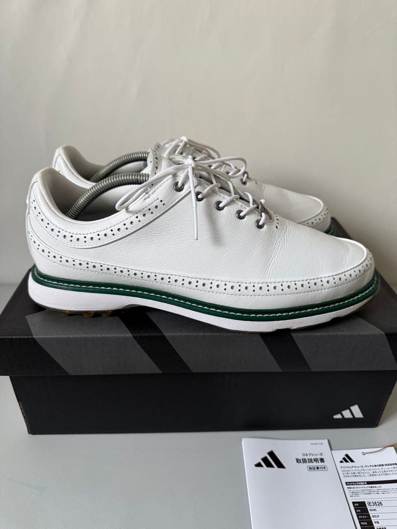 【インソール未使用】adidas golf MC80 スパイクレスシューズ白/緑