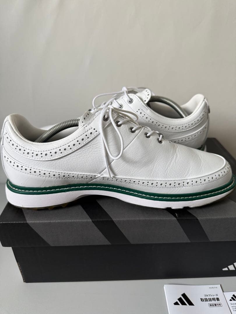 【インソール未使用】adidas golf MC80 スパイクレスシューズ白/緑