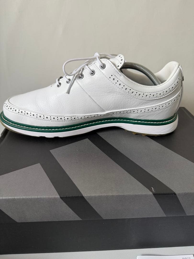 【インソール未使用】adidas golf MC80 スパイクレスシューズ白/緑