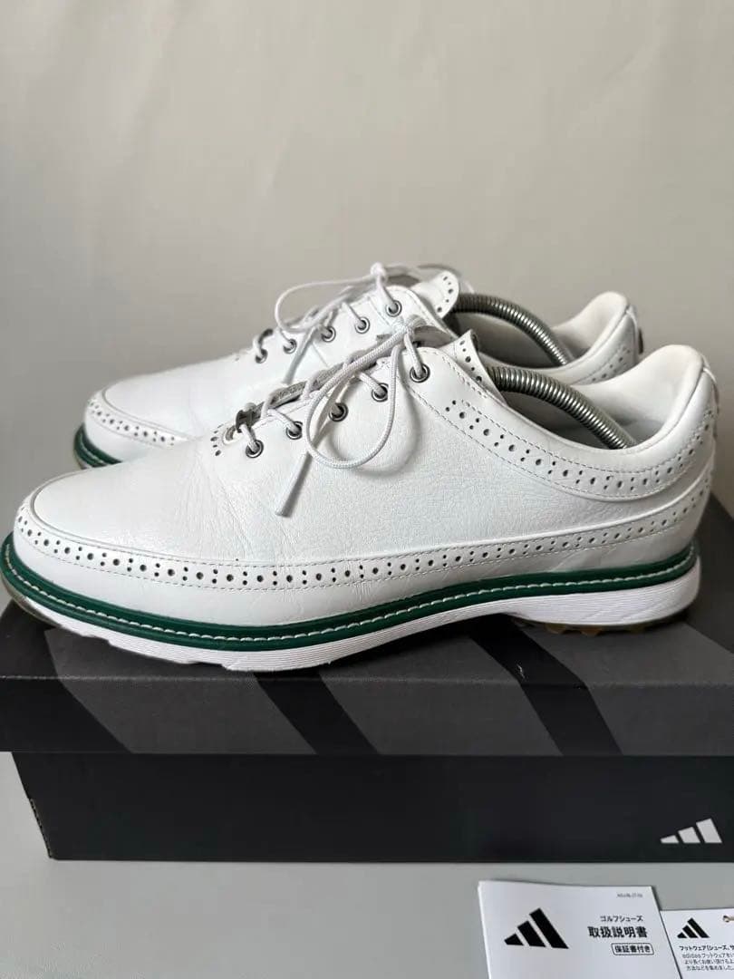 【インソール未使用】adidas golf MC80 スパイクレスシューズ白/緑