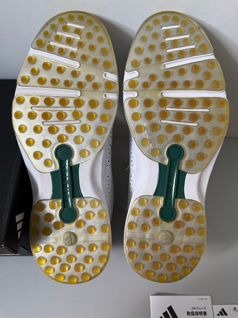 【インソール未使用】adidas golf MC80 スパイクレスシューズ白/緑