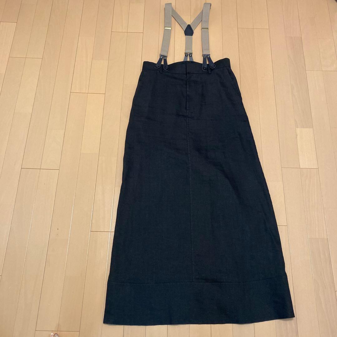 curensolovyリネンサスペンダースカート