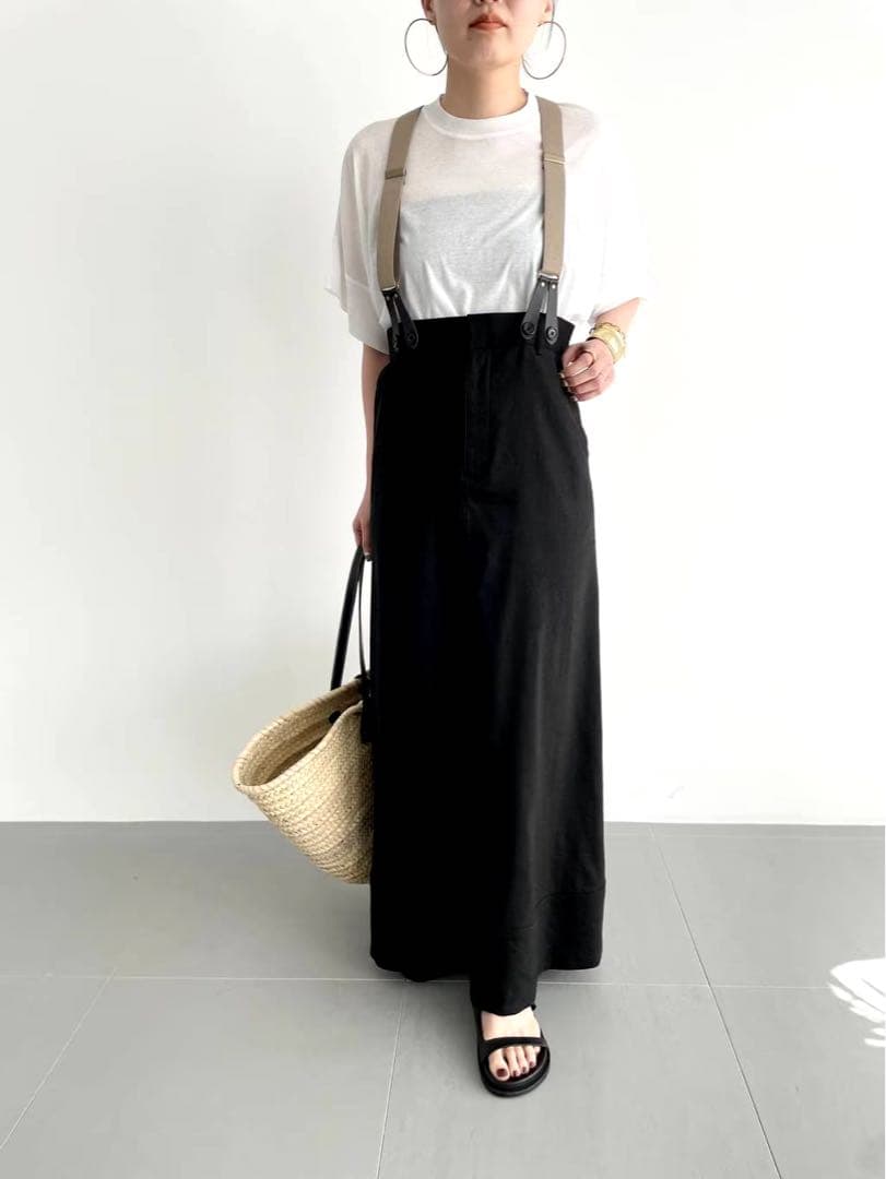 curensolovyリネンサスペンダースカート