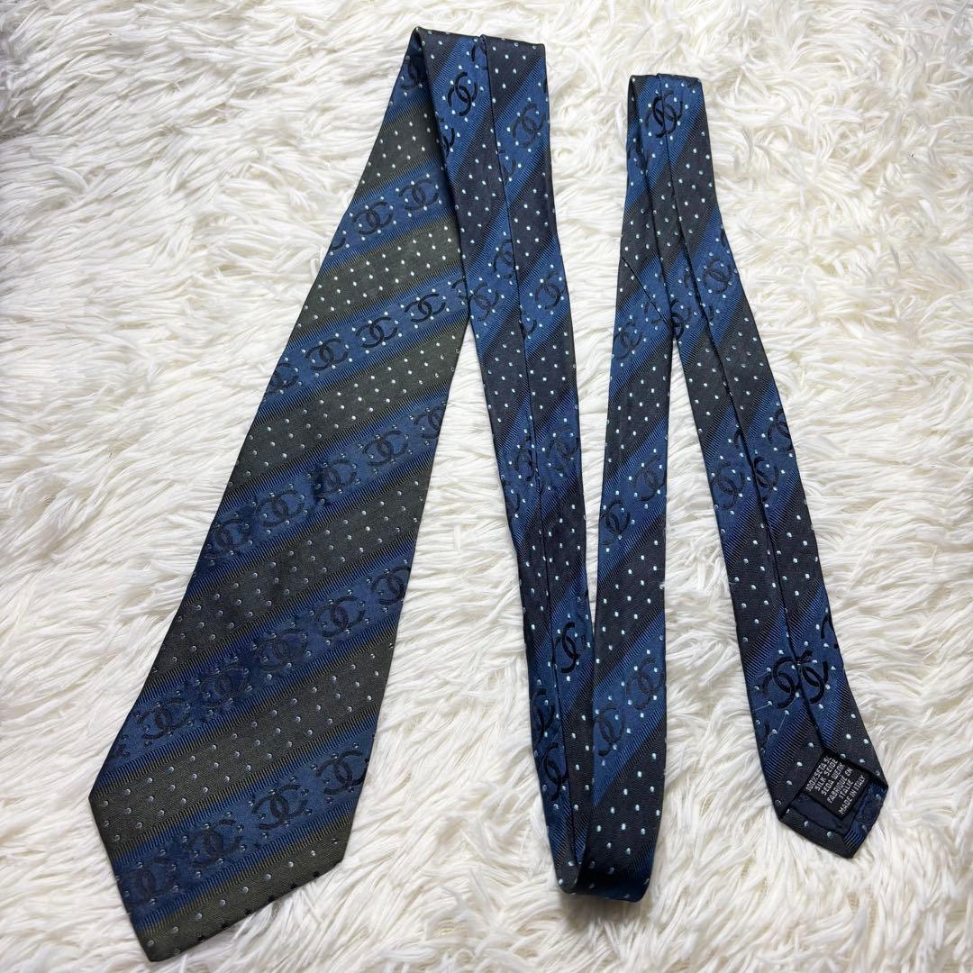 ✨激レアデザイン✨【極美品】CHANEL ネクタイ　CC柄　ココマーク