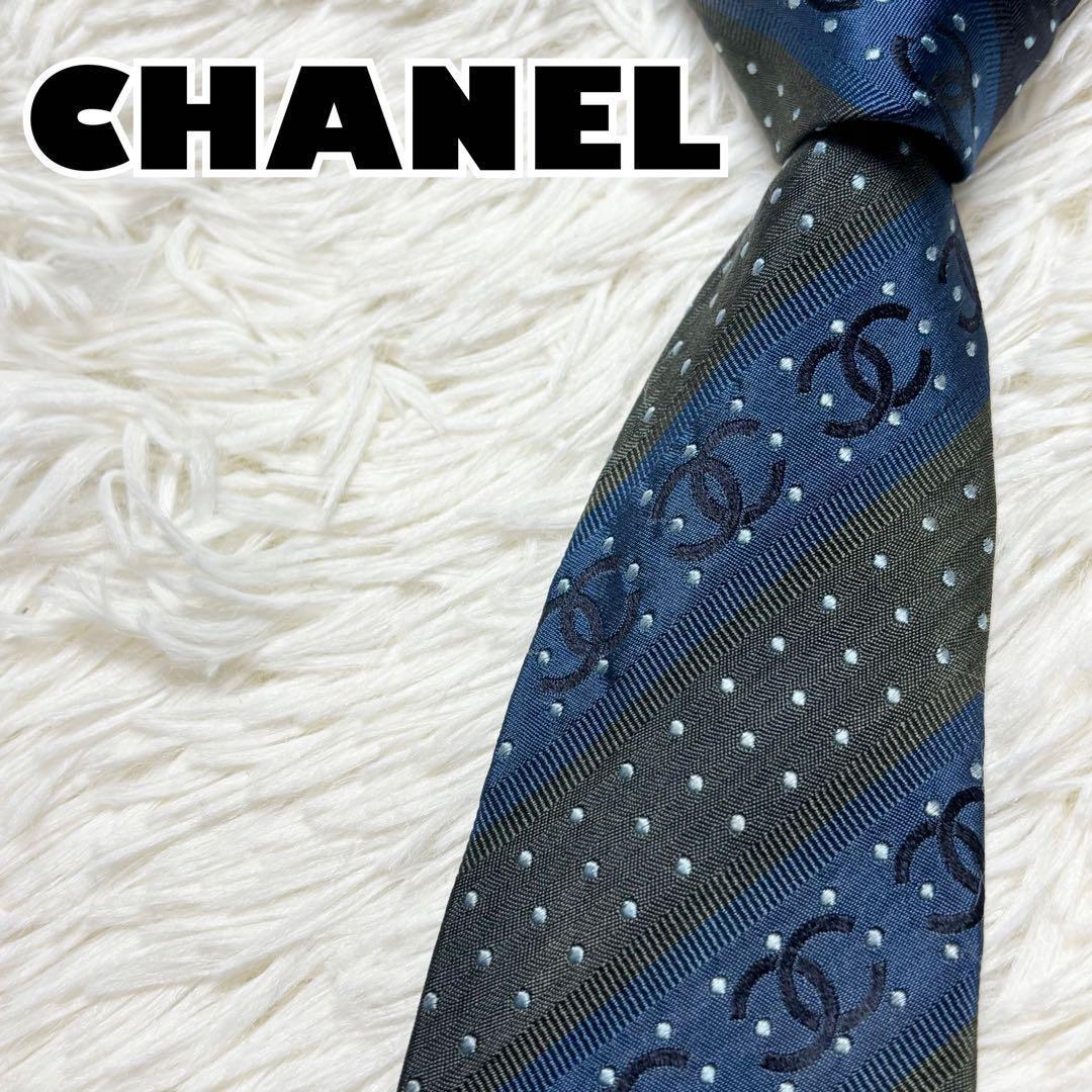 ✨激レアデザイン✨【極美品】CHANEL ネクタイ　CC柄　ココマーク