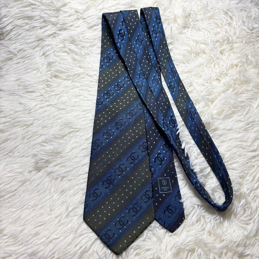 ✨激レアデザイン✨【極美品】CHANEL ネクタイ　CC柄　ココマーク