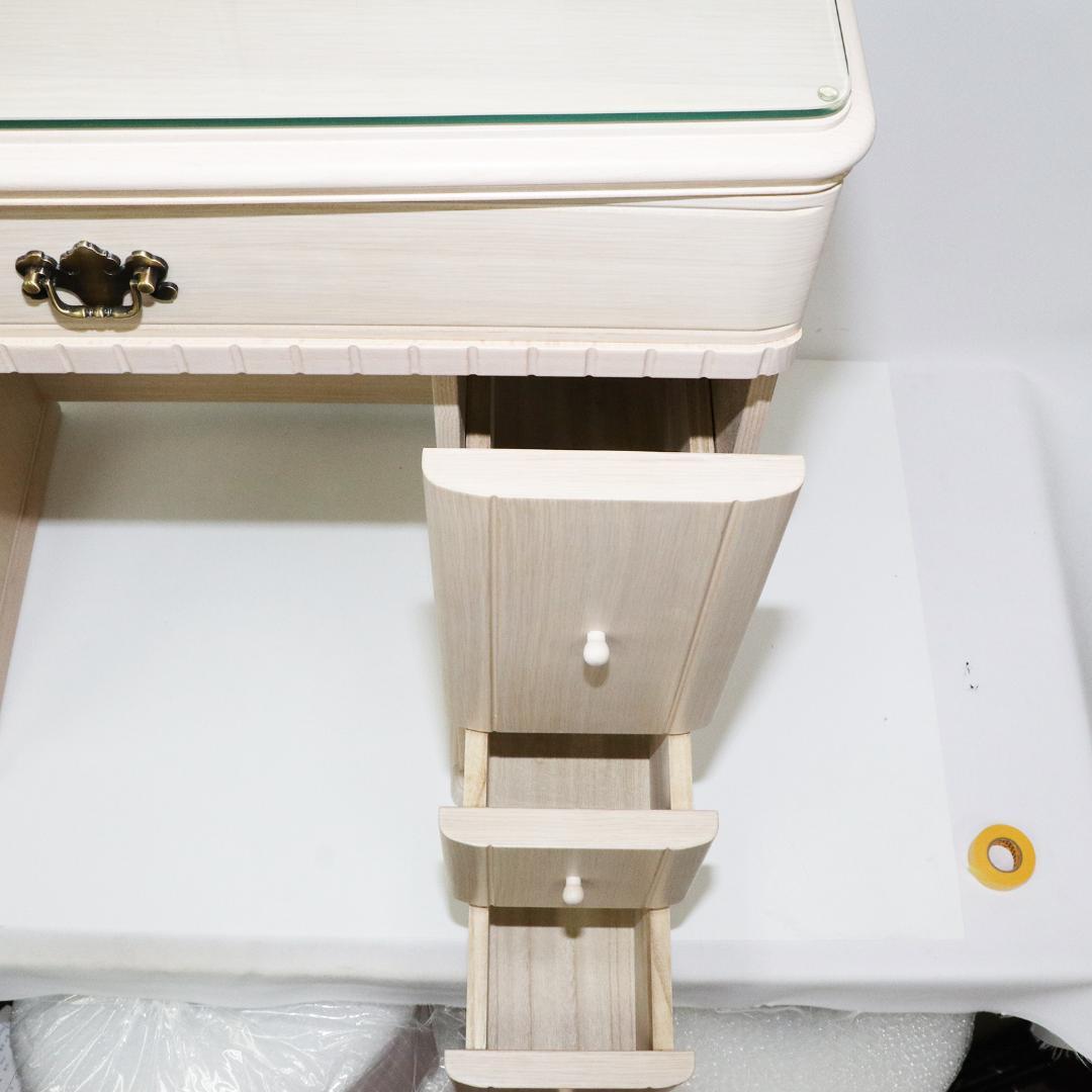 テーブル ホワイト ドレッサー 三面鏡 鏡台 デスク 化粧台 テーブル 姫系