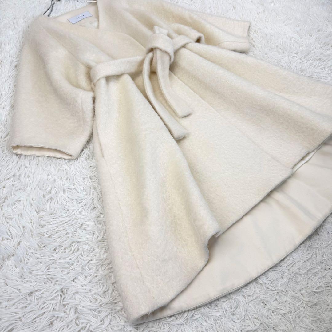 未使用級 新品タグ付き 定価12万 ADORE アドーア シャギーモヘアコート