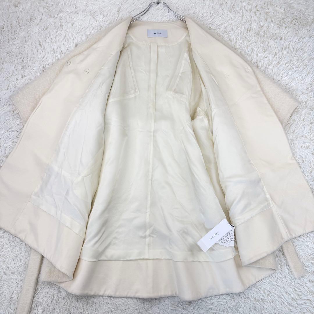未使用級 新品タグ付き 定価12万 ADORE アドーア シャギーモヘアコート