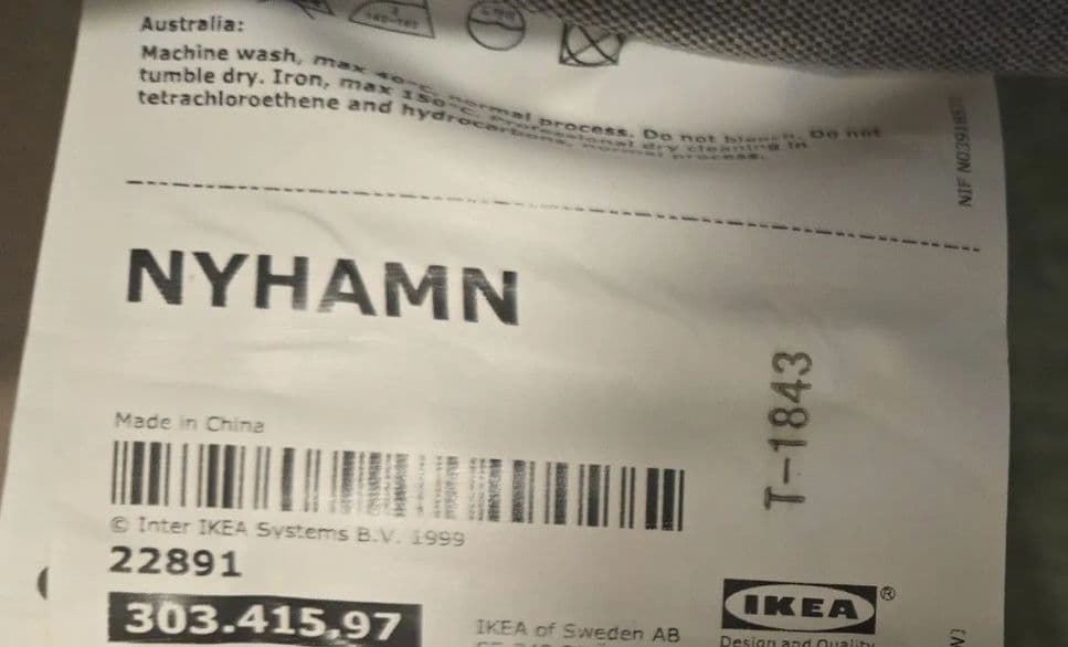 美品 IKEA NYHAMN ソファベッド 140x200cm 洗えるカバー付