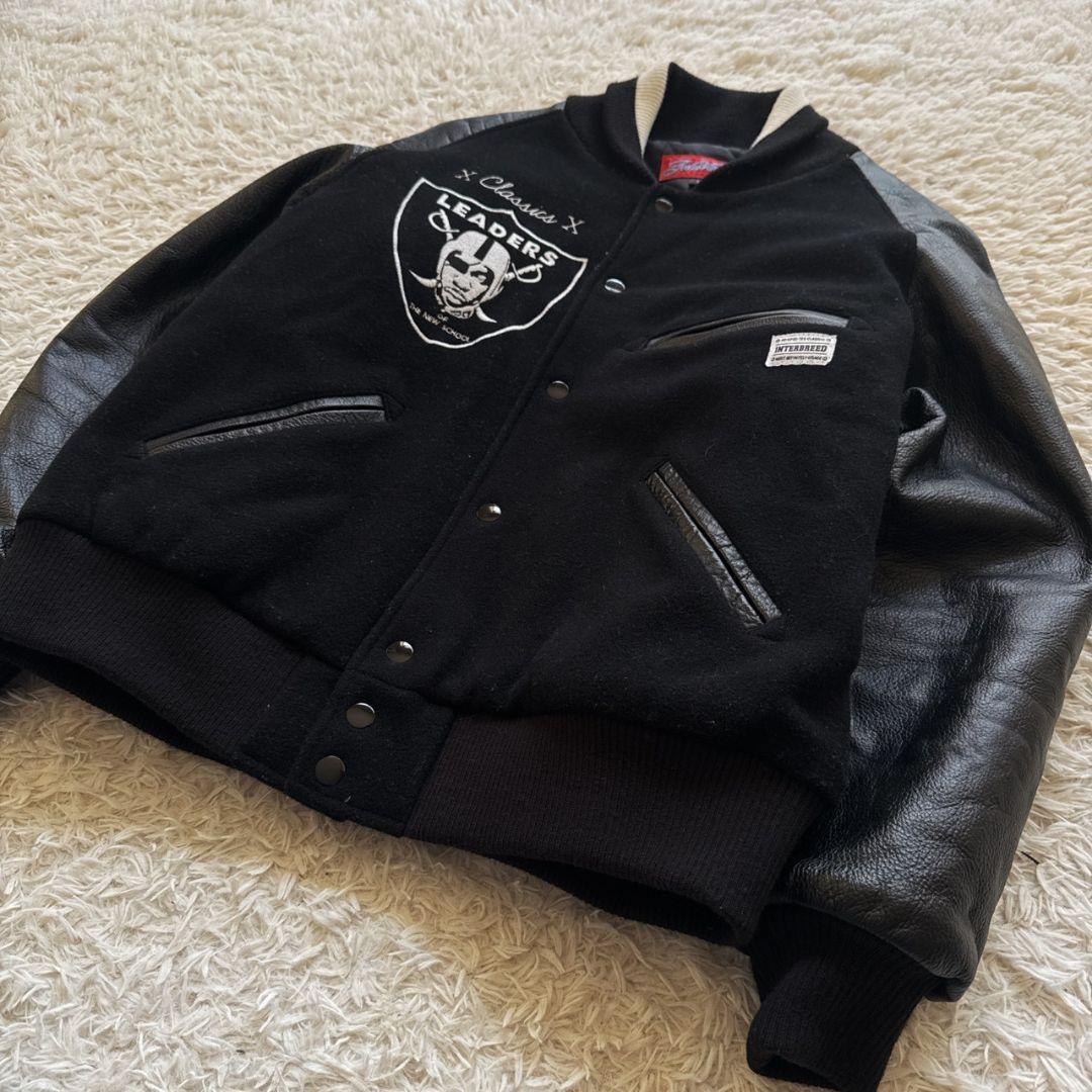 INTERBREED NFL リーダーズ 豪華装飾 牛革 袖レザー スタジャン