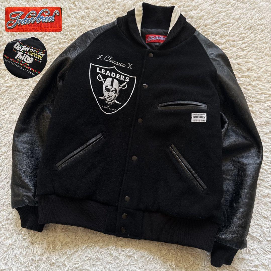 INTERBREED NFL リーダーズ 豪華装飾 牛革 袖レザー スタジャン