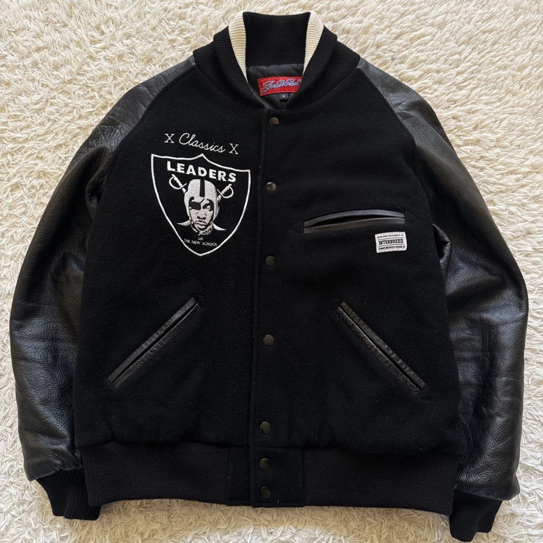 INTERBREED NFL リーダーズ 豪華装飾 牛革 袖レザー スタジャン