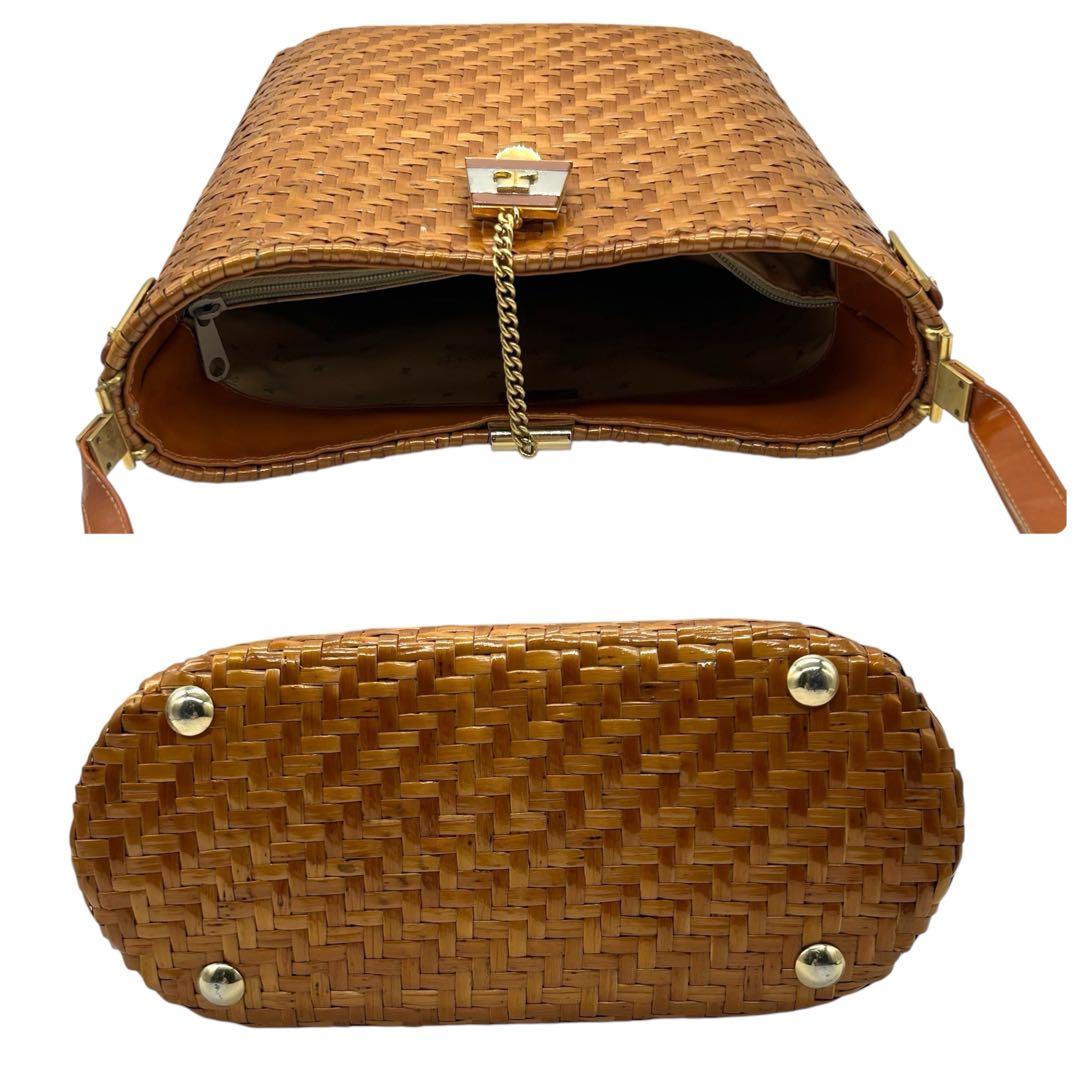 良品 1091 クレージュ カゴバッグ ワンショルダーバッグ ブラウン