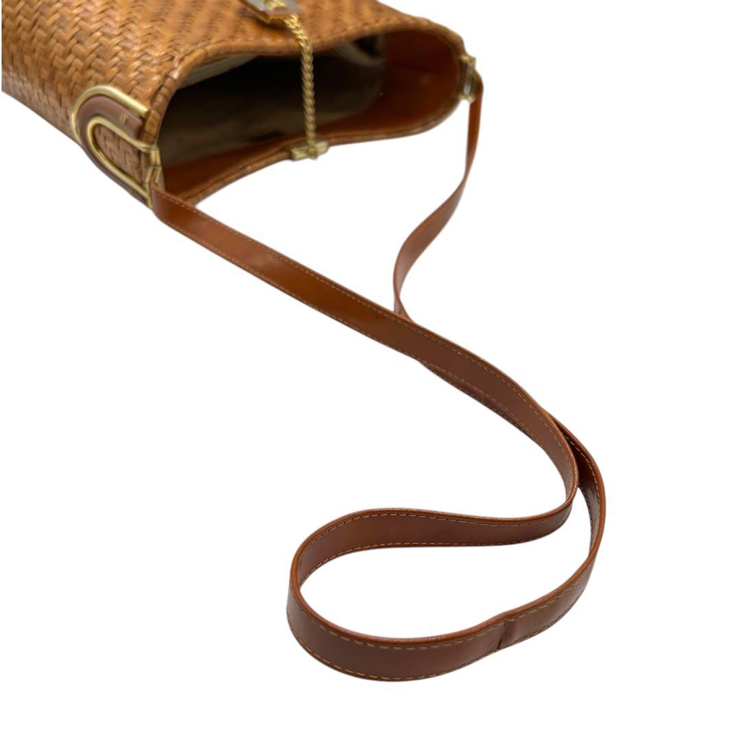 良品 1091 クレージュ カゴバッグ ワンショルダーバッグ ブラウン