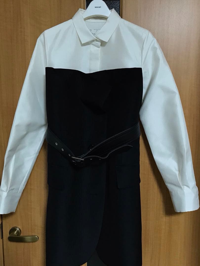 最終お値下美品sacai 22AW ジャケットドッキングブラウス 　ドレス