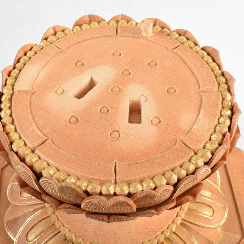 江戸　仏教美術　佛師聖峰造彩色木彫虚空蔵菩薩立像　共箱　M　8933A