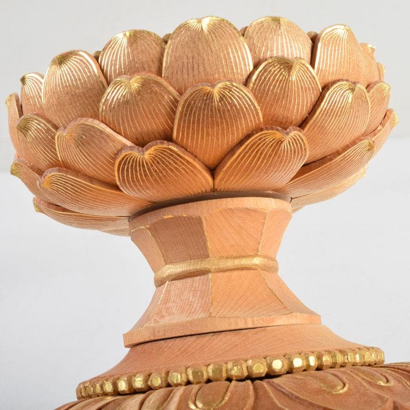 江戸　仏教美術　佛師聖峰造彩色木彫虚空蔵菩薩立像　共箱　M　8933A