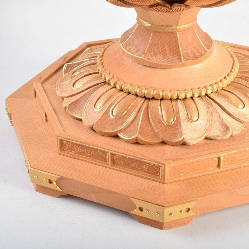 江戸　仏教美術　佛師聖峰造彩色木彫虚空蔵菩薩立像　共箱　M　8933A