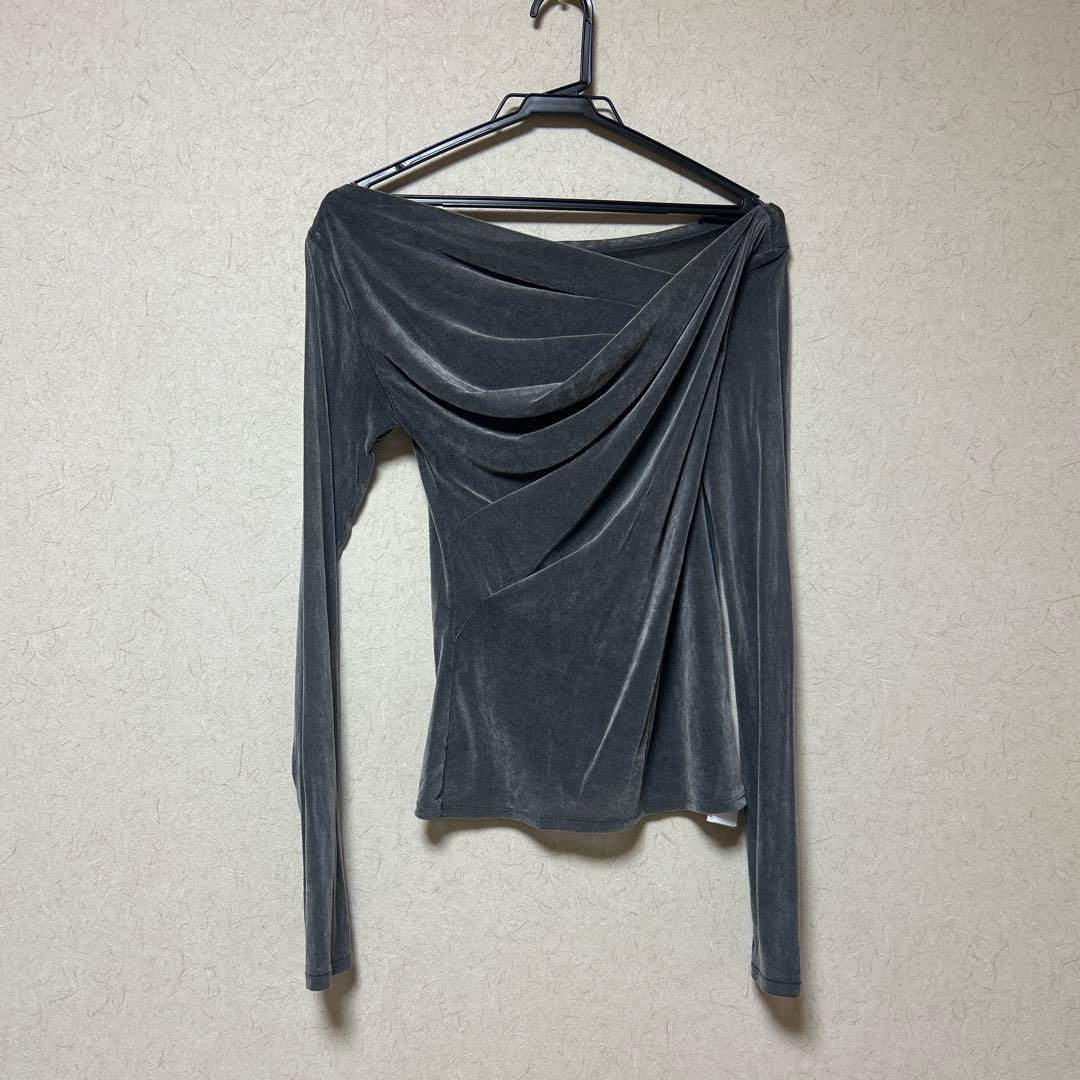 【FRAY I.D】アシメデコルテフロッキーチュールトップス