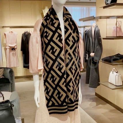FENDI ウール混紡 ロングスカーフ