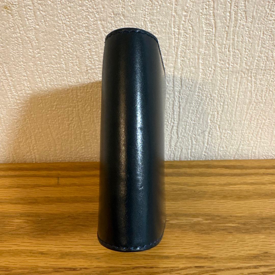 最終値下げ　コードバン　折り財布　ネイビー