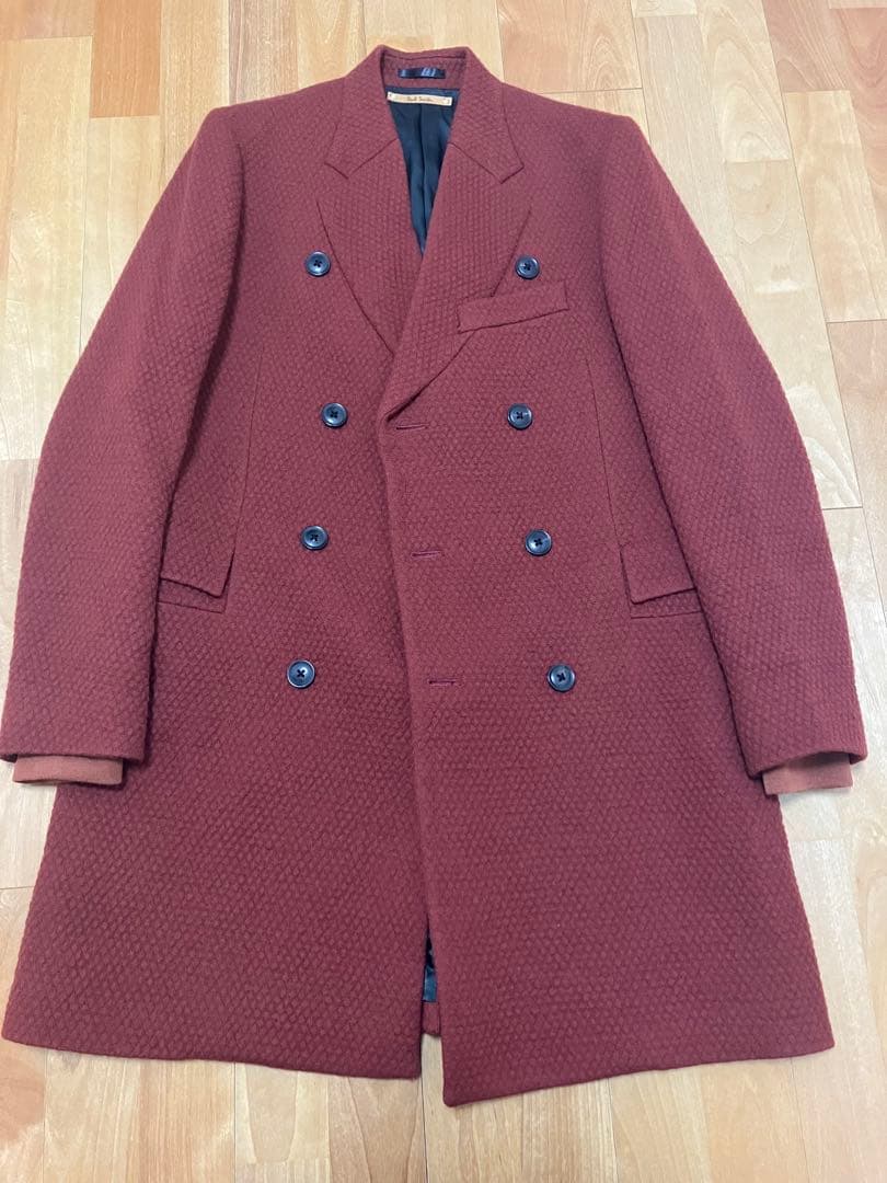 最終価格　ポールスミス　ダブルブレストチェスターコート レッドブラウン