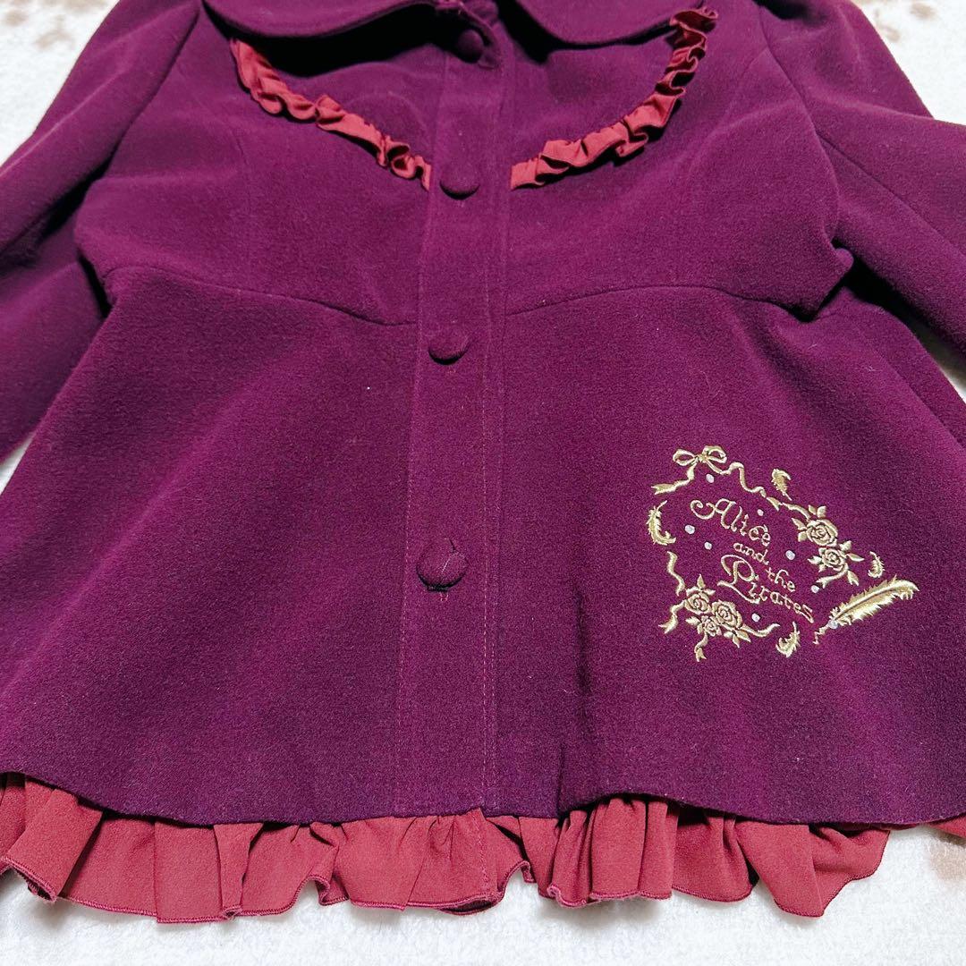 Alice and the Pirates フェザーローズ刺繍 ウール コート