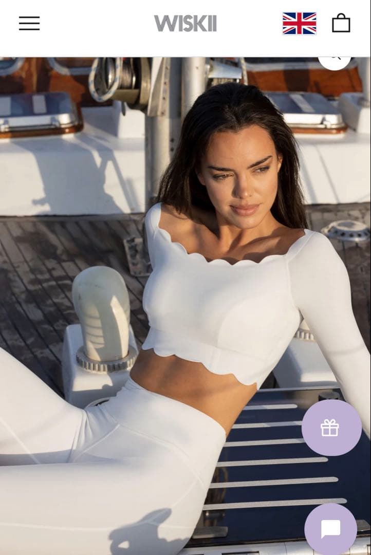 ヨガ・ピラティス WISKII OFF SHOULDER LONG SLEEVE CROP TOP