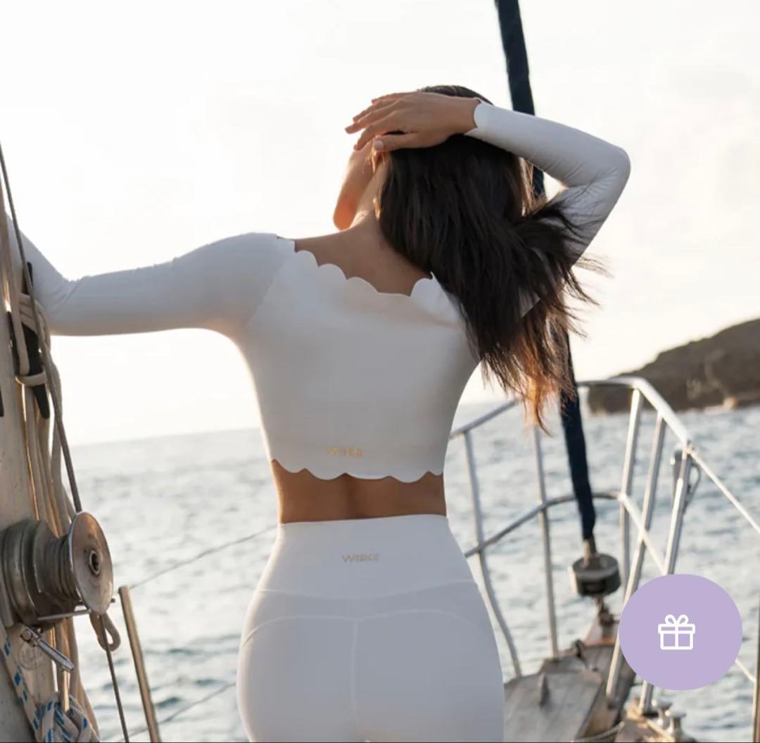 ヨガ・ピラティス WISKII OFF SHOULDER LONG SLEEVE CROP TOP