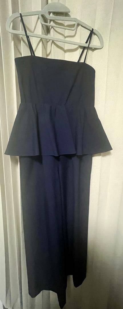 ペプラムサロペット【脚長見え】ベアトップオールインワンラブティックボンボン