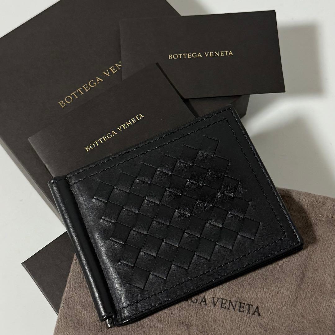 ⭐️新品未使用⭐️　ボッテガヴェネタ　イントレチャート　マネークリップ　ブラック