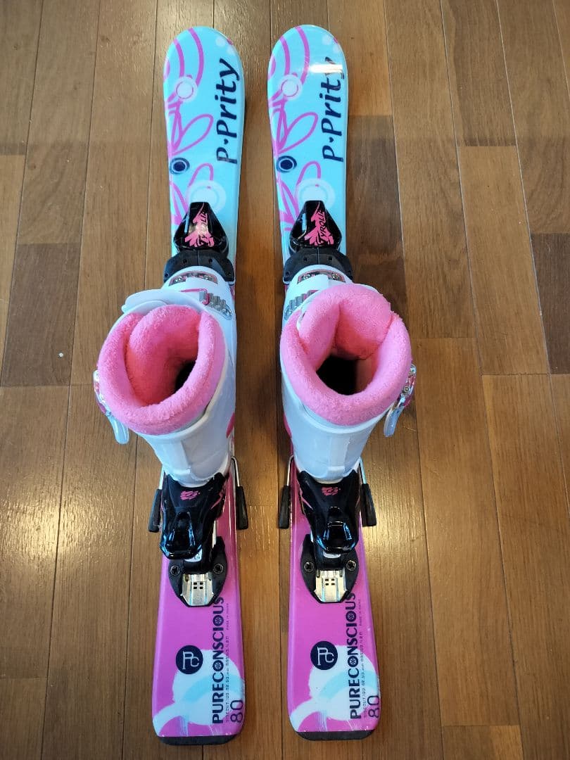 P.Pritty ジュニアスキー3点セット 板80cm ブーツ 17.0cm