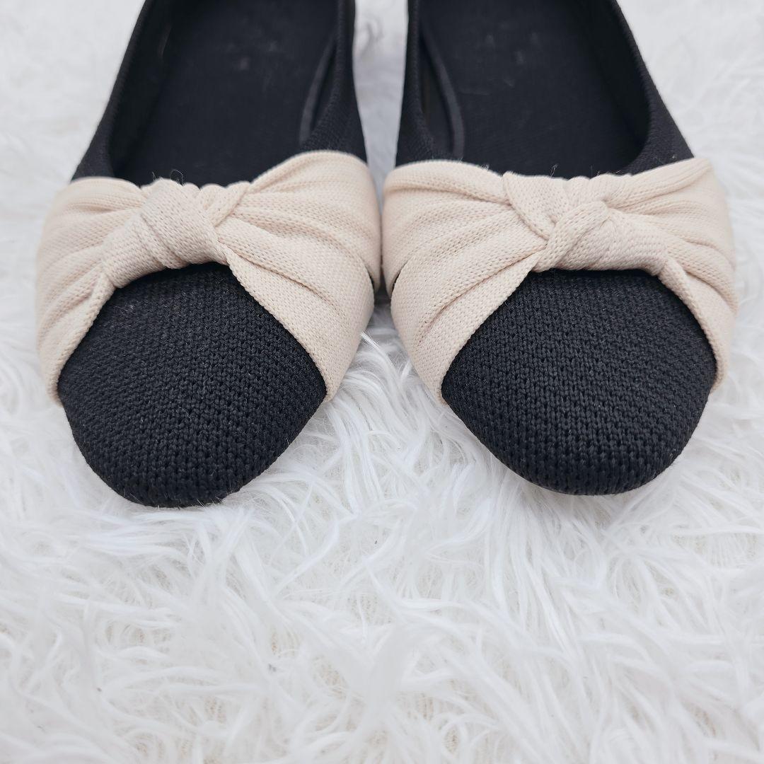 ✨極美品✨VIVAIA Bibi 結びデザイン フラットシューズ 黒 23cm