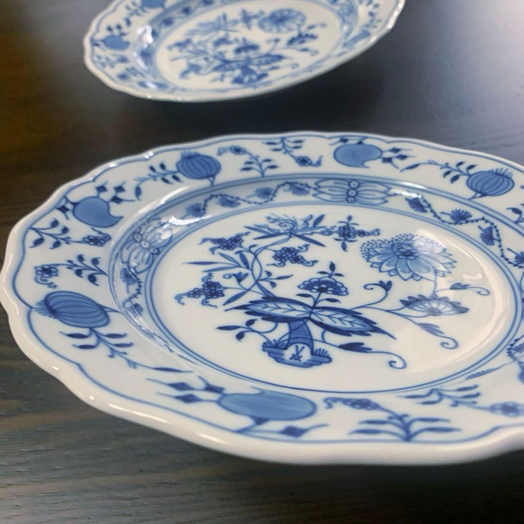 未使用保管品☆マイセン ブルーオニオン20cmプレート2枚一級品