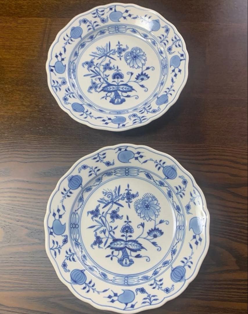 未使用保管品☆マイセン ブルーオニオン20cmプレート2枚一級品