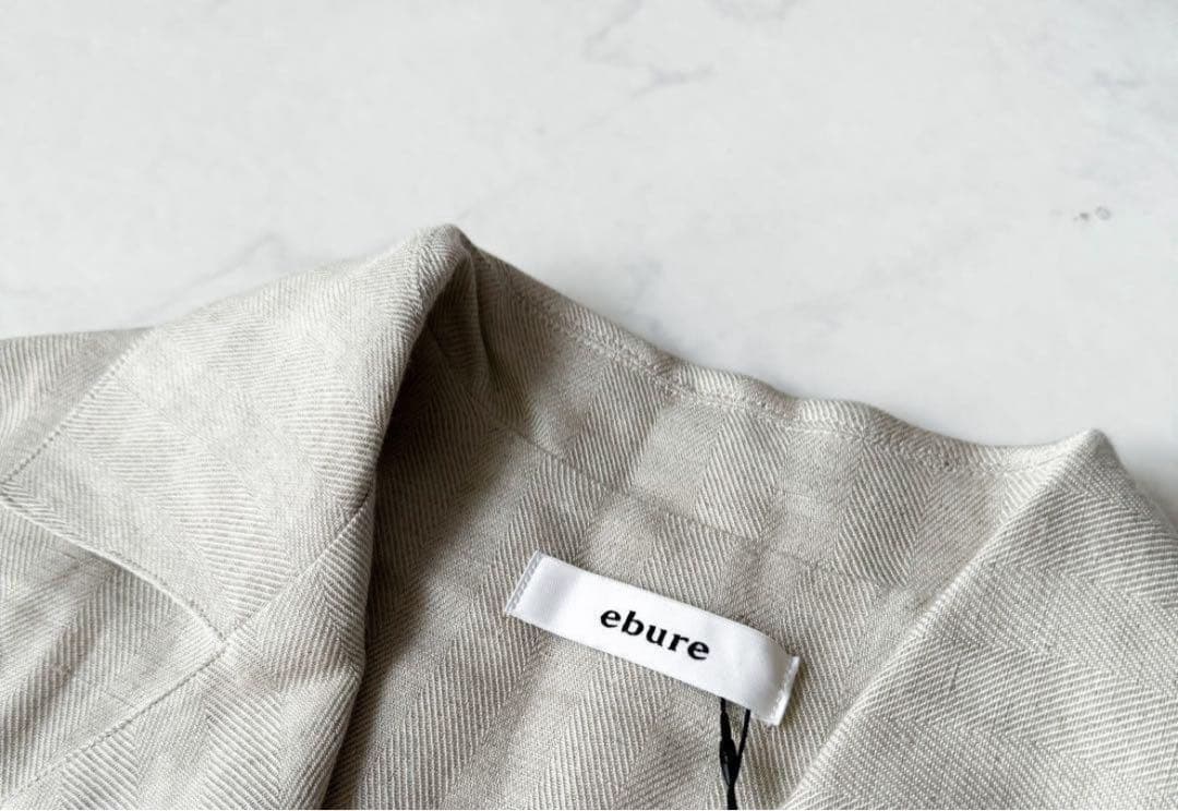 1回着用クリ－ニング済定価5.8万 エブールリネンビスヘリンボーンオールインワン