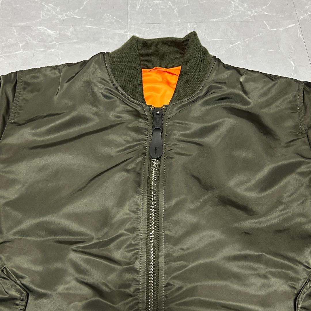 【ALPHA】訳アリ美品 MA-1 フライトジャケット カーキ 赤タグ付き L
